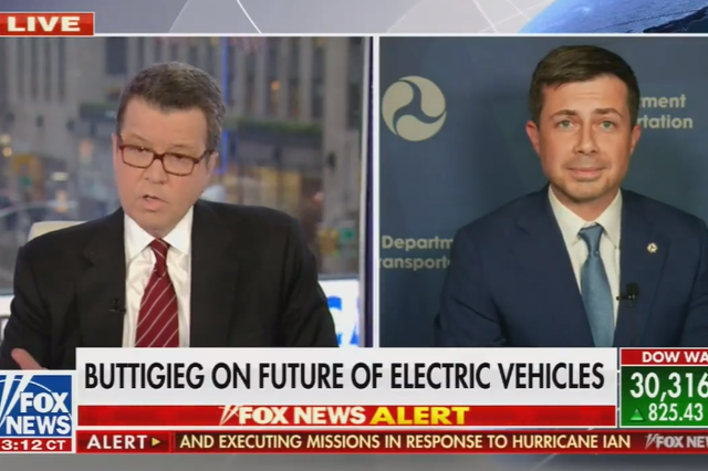 <p>Transportation Secretary Pete Buttigieg responds to Marjorie Taylor Greene’s remarks that electric cars are ‘emasculating’</p>