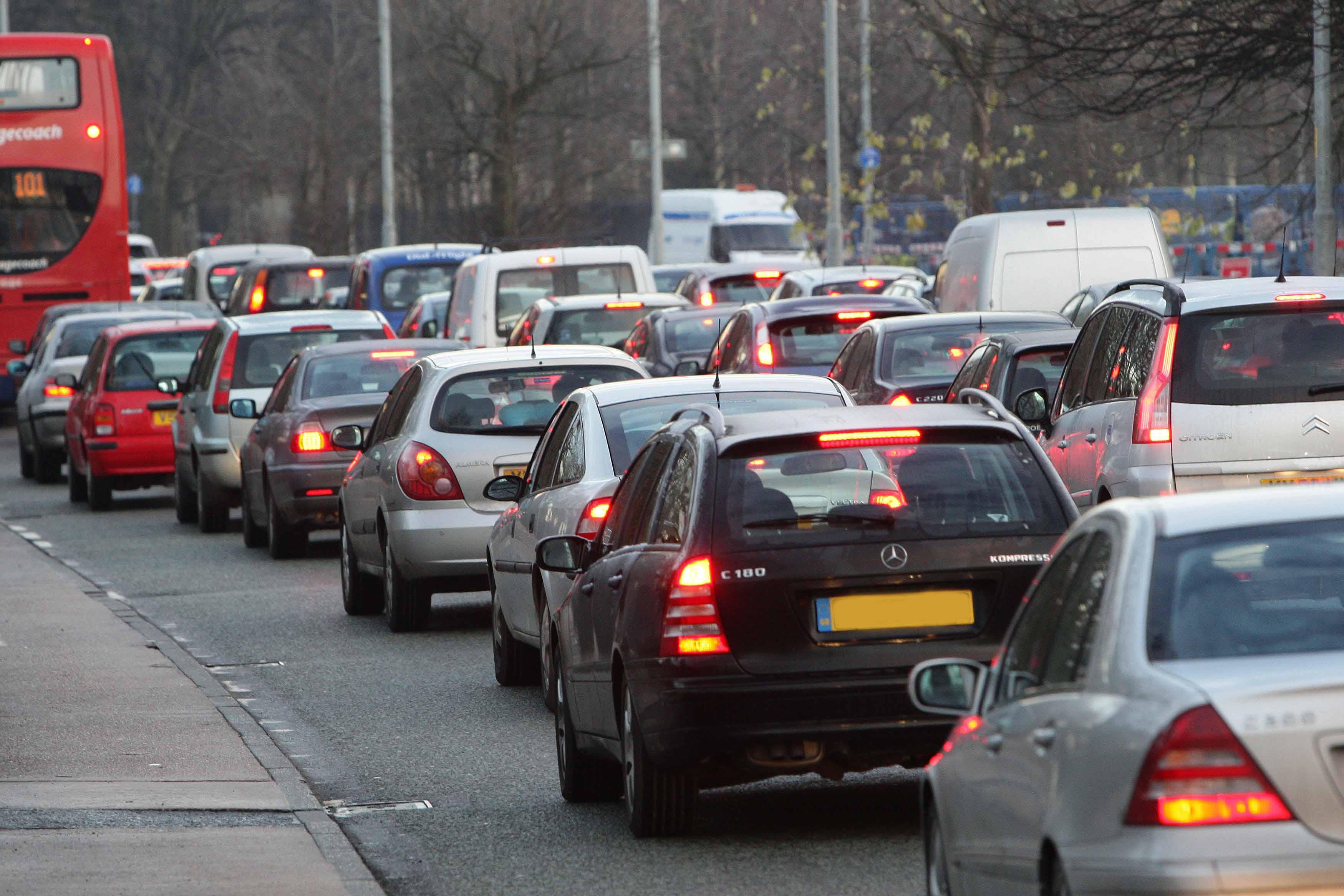 Drivers suffered severe traffic jams in northern cities on Wednesday due to the latest rail strikes (Dave Thompson/PA)