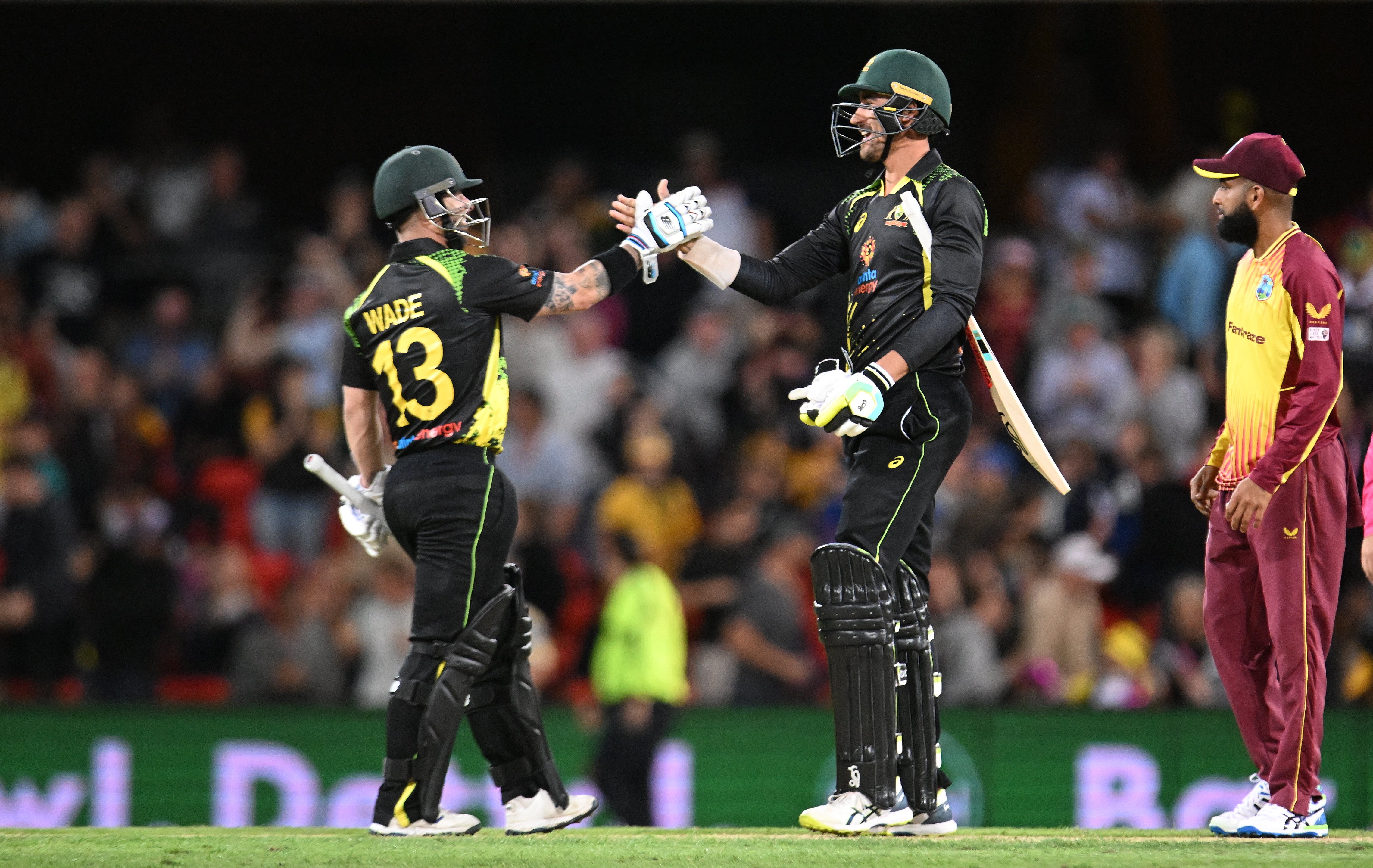 Mathew Wade’s unbeaten 39 proved decisive in a three-wicket win