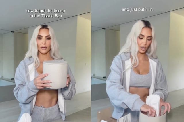 <p>Kim Kardashian amuses fans with unnecessary tissue tutorial </p>