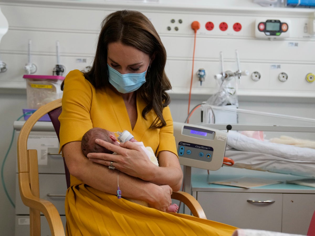 Princess of Wales cradles premature baby during visit to maternity unit