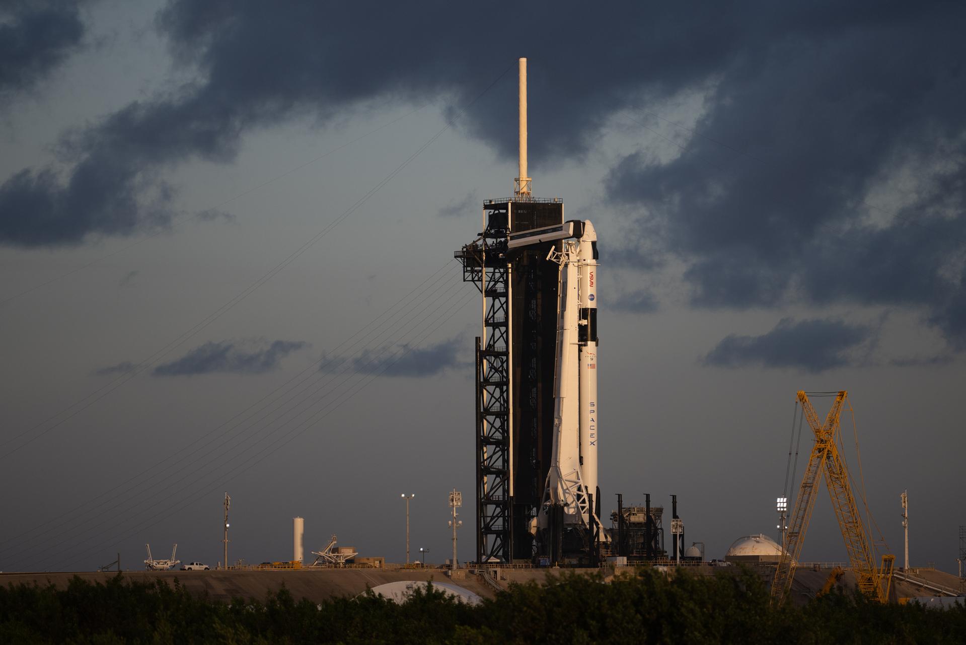 <p>Nasa’s Crew-5 mission at the launch pad at Kennedy Space Center ahead of its launching on 5 October 2022</p>