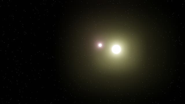 <p>An artist’s impression of a binary star system</p>