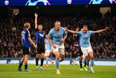 Erling Haaland scores twice as Man City thrash FC Copenhagen in Champions League