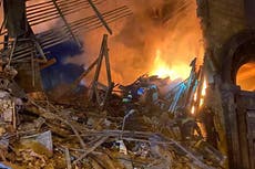 Residents trapped under rubble of their home as Russian missiles blast Zaporizhzhia