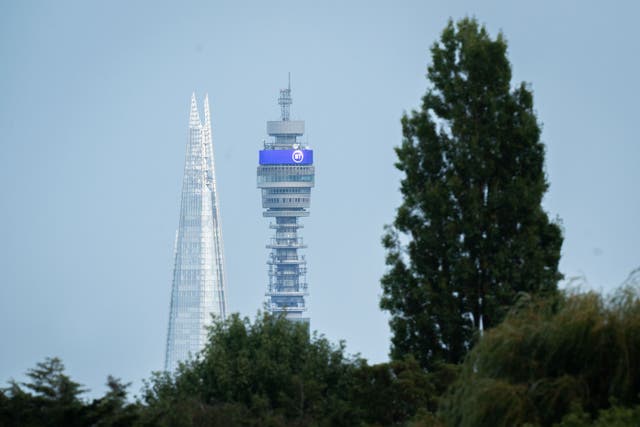 A view of the Shard and BT Tower in central London (PA)