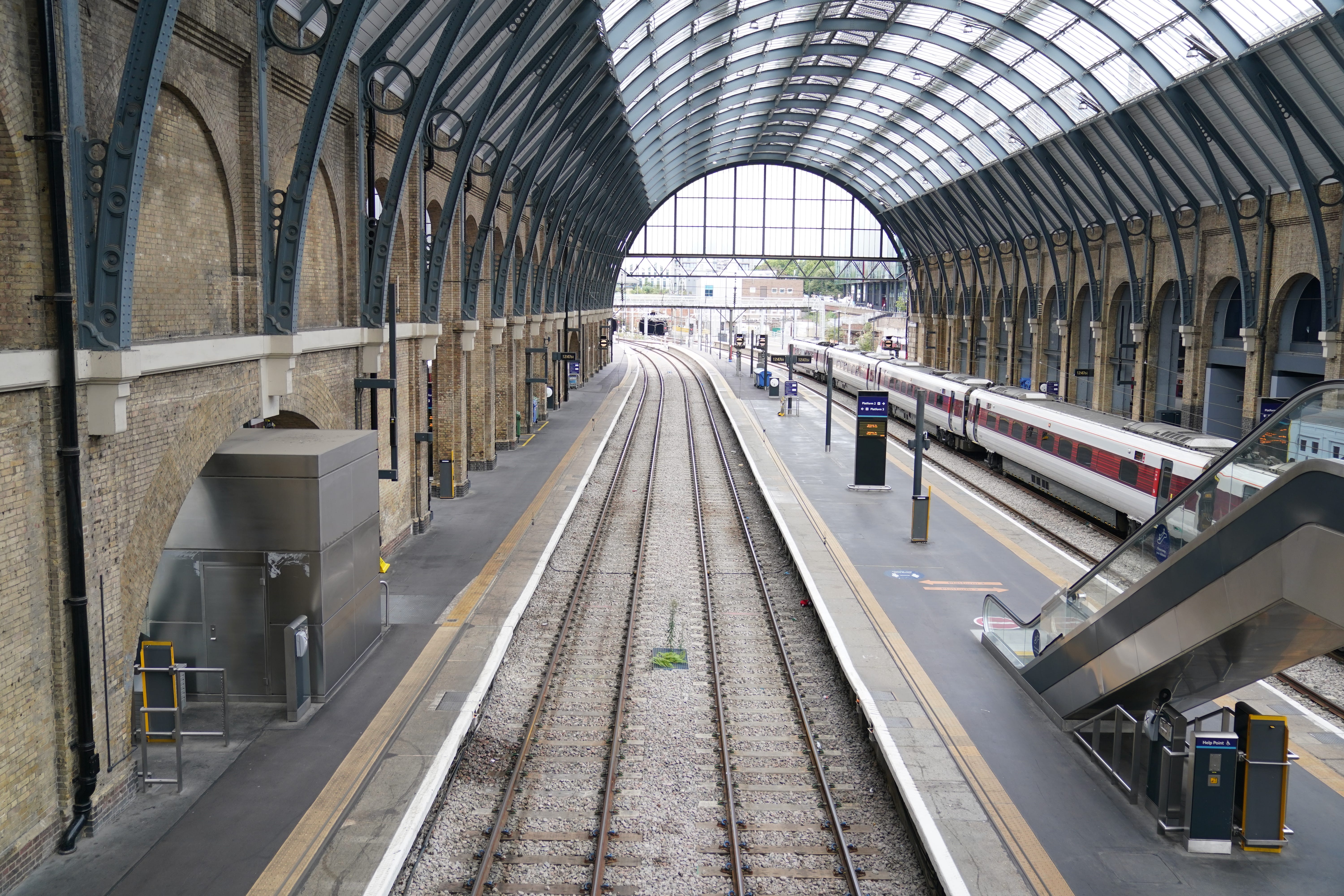 Only about 20% of normal train services will run on Saturday due to another strike by workers, Network Rail said (Kirsty O’Connor/PA)