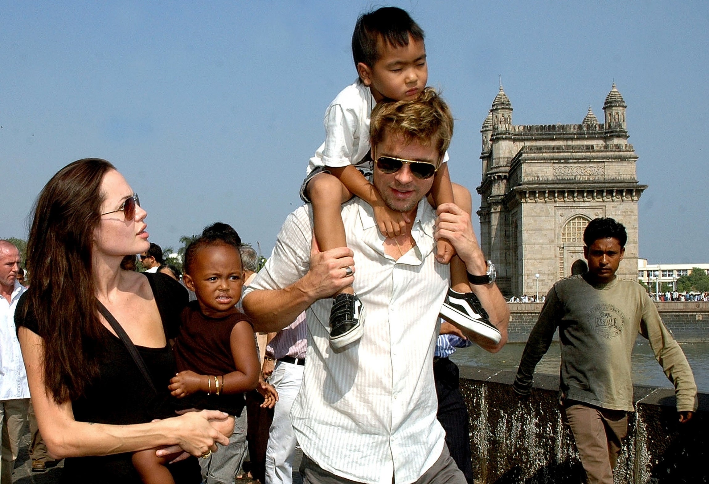 Jolie and Pitt photographed in India, alongwith Maddox and Zahara, while filming ‘A Mighty Heart’ in 2006