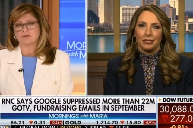 <p>Republican National Committee chairwoman Ronna McDaniel says that the committee is looking at pursuing legal action against Google for allegedly redirecting emails to people’s spam folders</p>