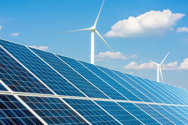 <p>Solar and wind energy production saw big increases in the first half of 2022, according to data from think tank Ember</p>