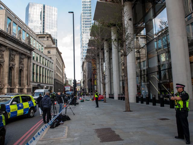 <p>Three people were taken to hospital after a stabbing near Liverpool Street station</p>