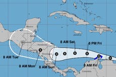 Potential Category 1 hurricane on track to hit Nicaragua