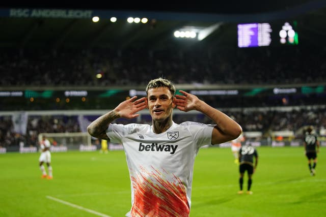 <p>Gianluca Scamacca scored the winner for West Ham in the Europa Conference League </p>