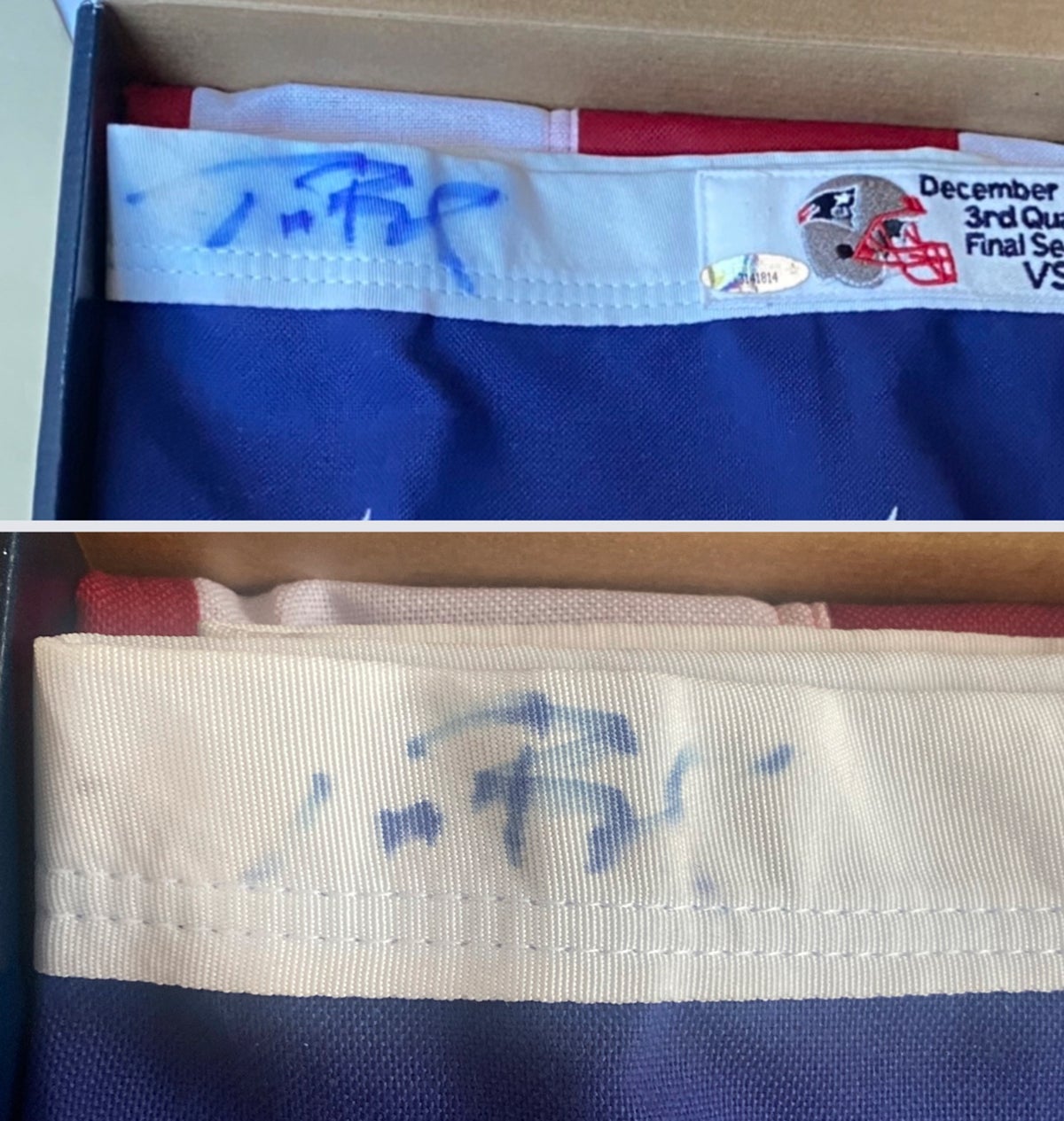 Fan sues Patriots, says they ruined his Brady-signed flag
