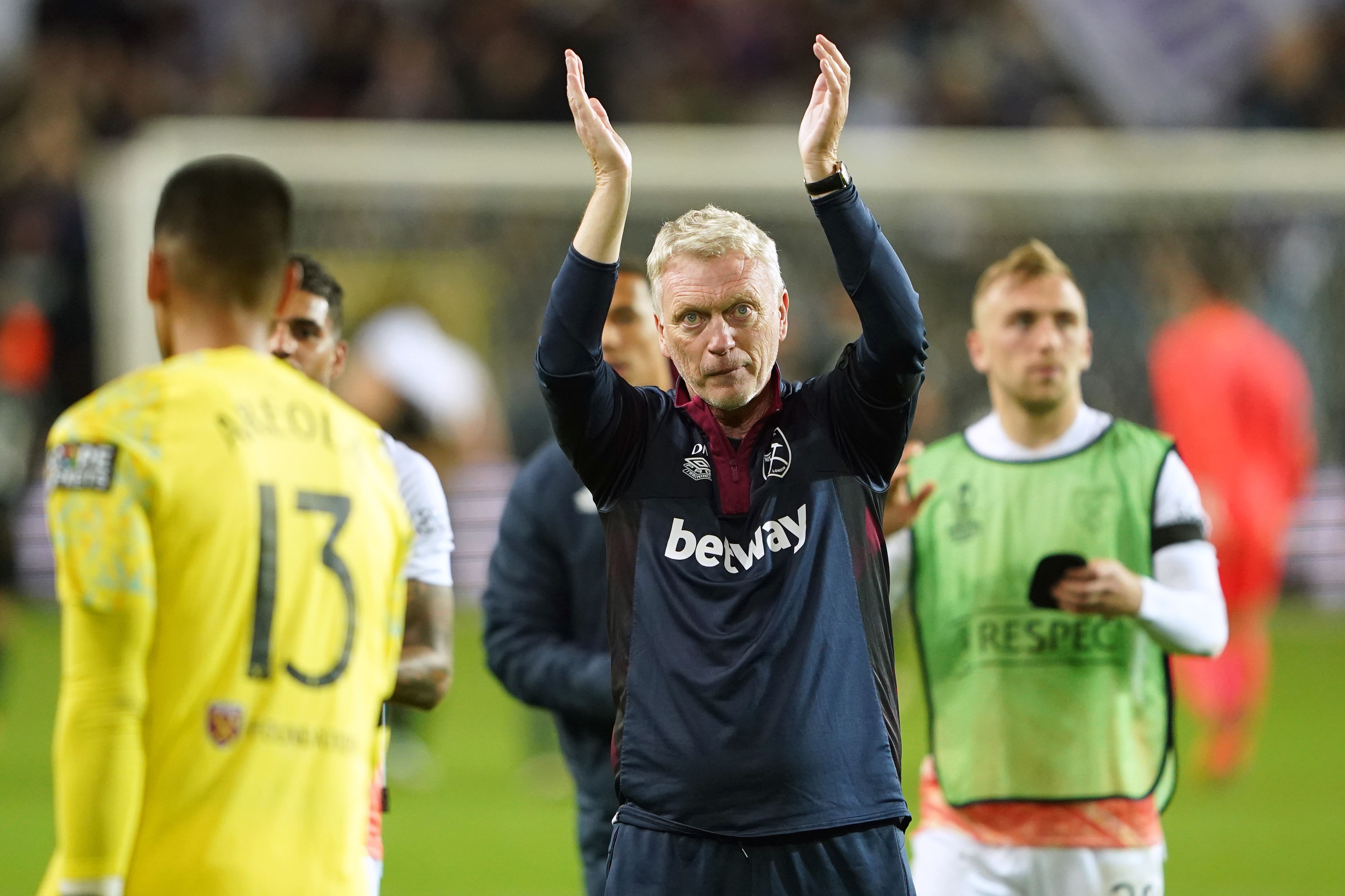David Moyes was pleased after West Ham’s 1-0 win at Anderlecht (Zac Goodwin/PA)