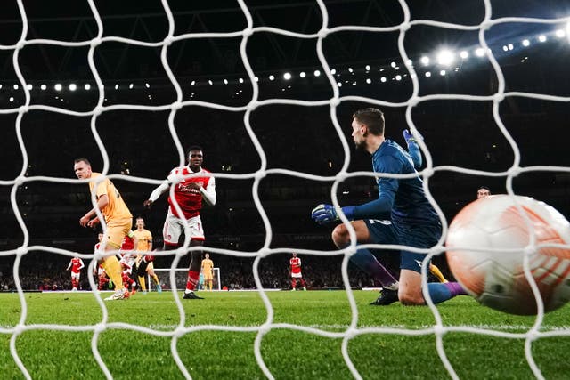Eddie Nketiah scored for Arsenal (Nick Potts/PA)