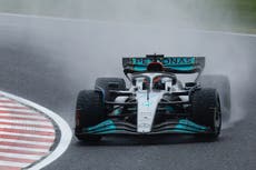 George Russell leads Lewis Hamilton in Mercedes one-two during Japan GP practice
