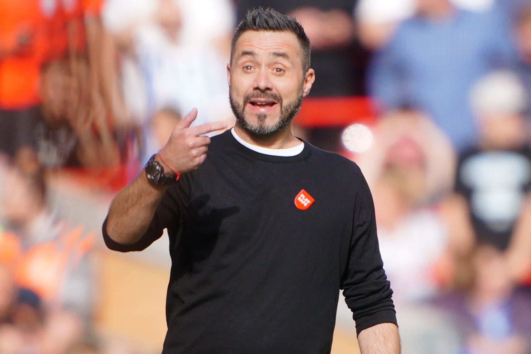 Brighton head coach Roberto De Zerbi took charge at Anfield, where his side drew 3-3 (Peter Byrne/PA)