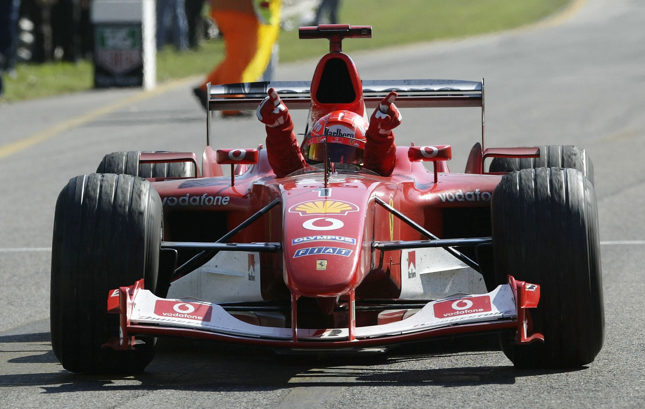<p>Michael Schumacher secured his fourth consecutive Drivers’ Championship in 2003 </p>