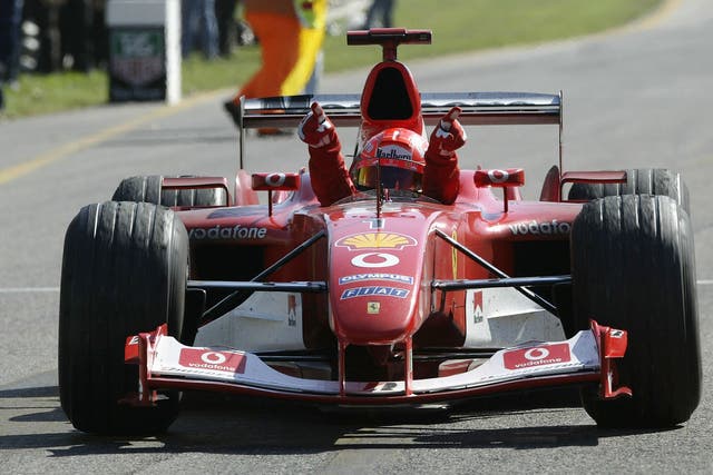 <p>Michael Schumacher secured his fourth consecutive Drivers’ Championship in 2003 </p>