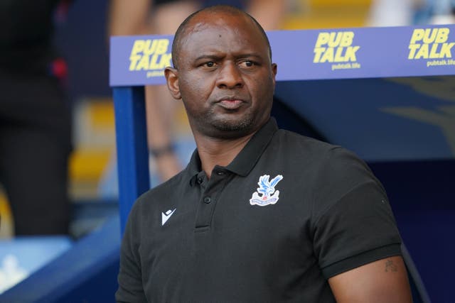 Patrick Vieira wants Crystal Palace to stay focused for the full 90 minutes (Zac Goodwin/PA)