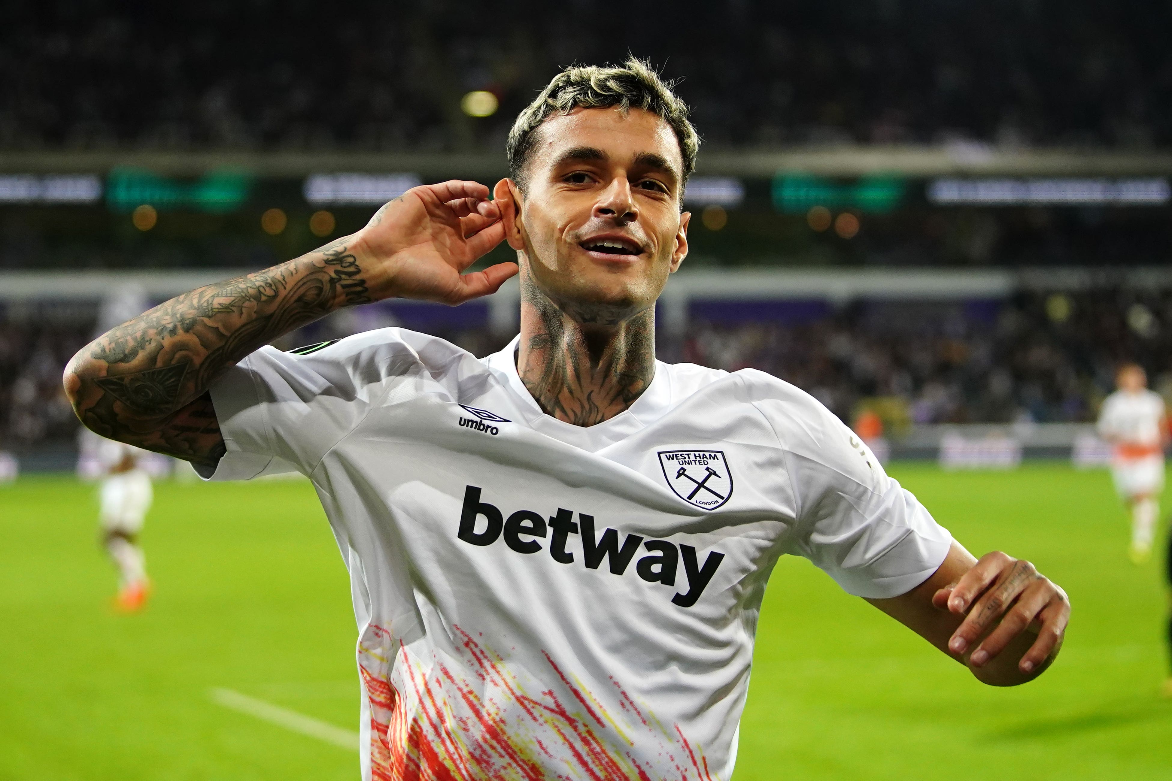 West Ham striker Gianluca Scamacca came off the bench to score the winner against Anderlecht (Zac Goodwin/PA)