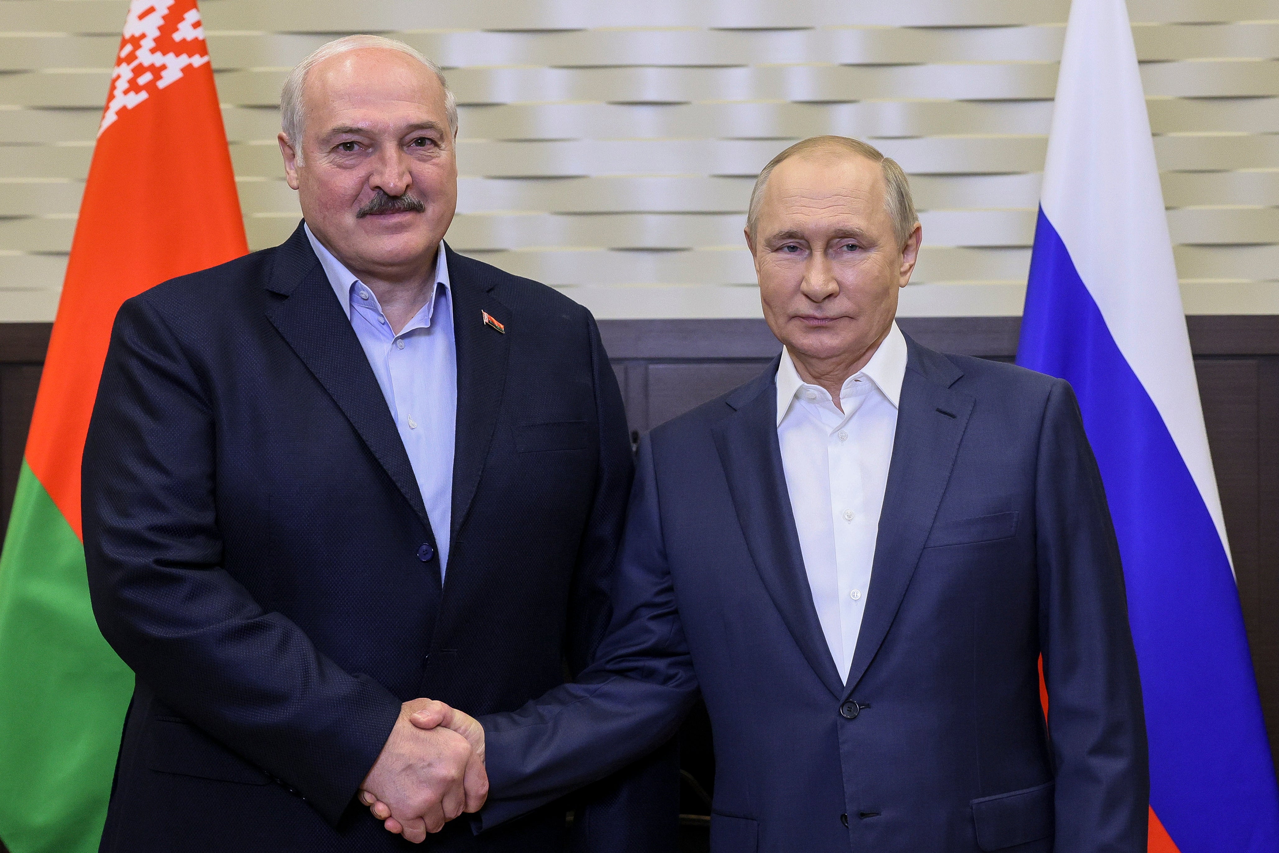 Belarusian President Alexander Lukashenko and Russian President Vladimir Putin