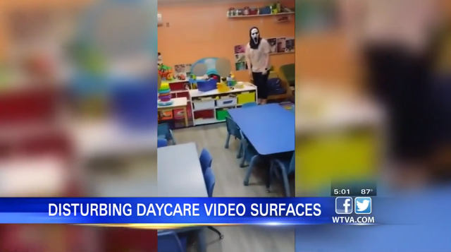 <p>Footage from inside a Mississippi daycare shows employees taunting screaming toddlers in a frightening Halloween mask</p>
