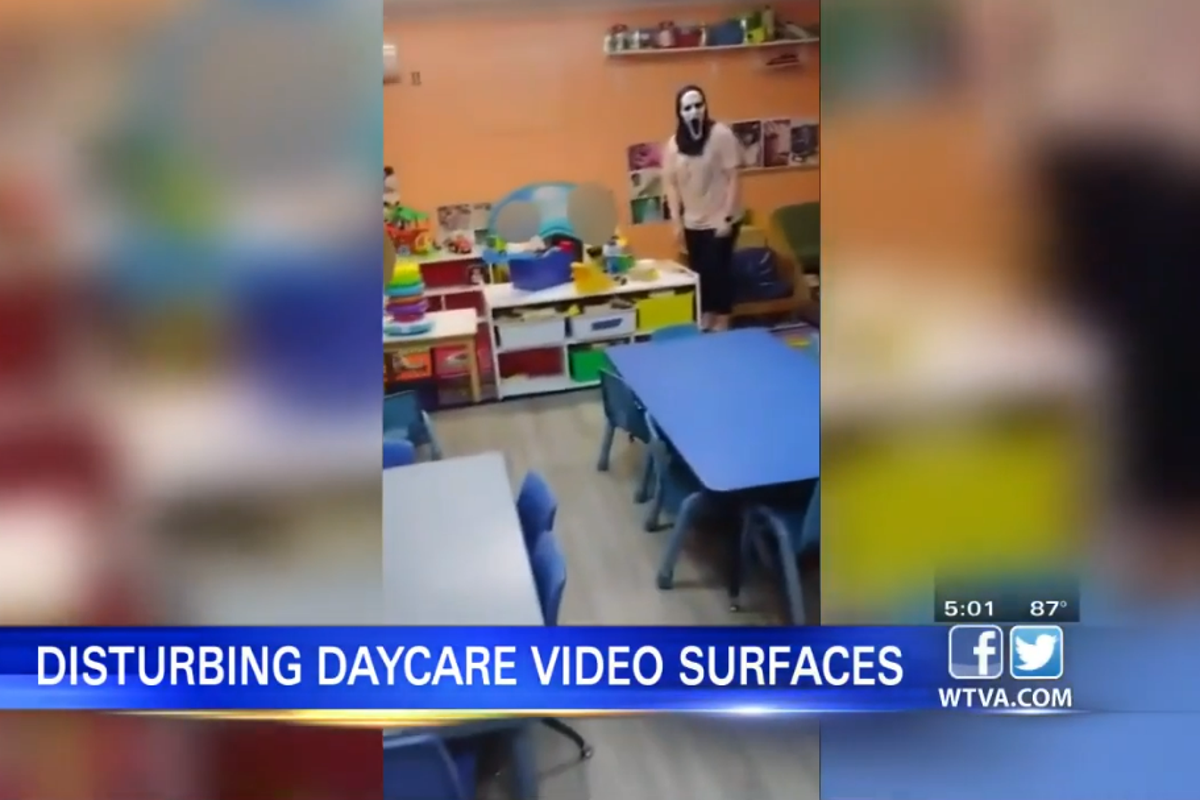 Daycare workers caught on video chasing crying children in Halloween ...