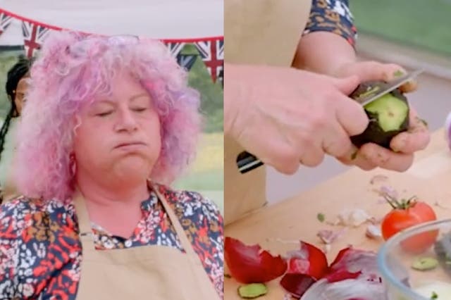 <p>The Great British Bake Off contestant questioned over avocado-cutting technique </p>