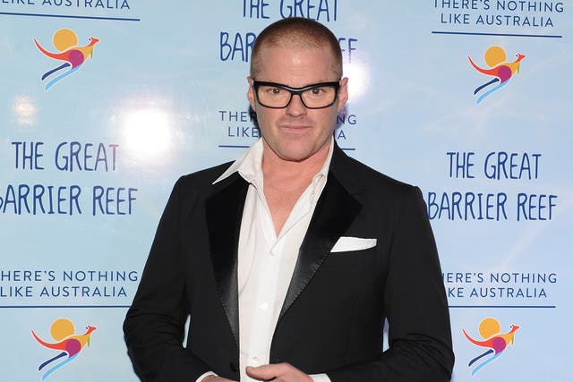 <p> Chef Heston Blumenthal arrives on the sand carpet at Australia House attending the special screening event of David Attenborough’s new series on the Great Barrier Reef  in 2015</p>