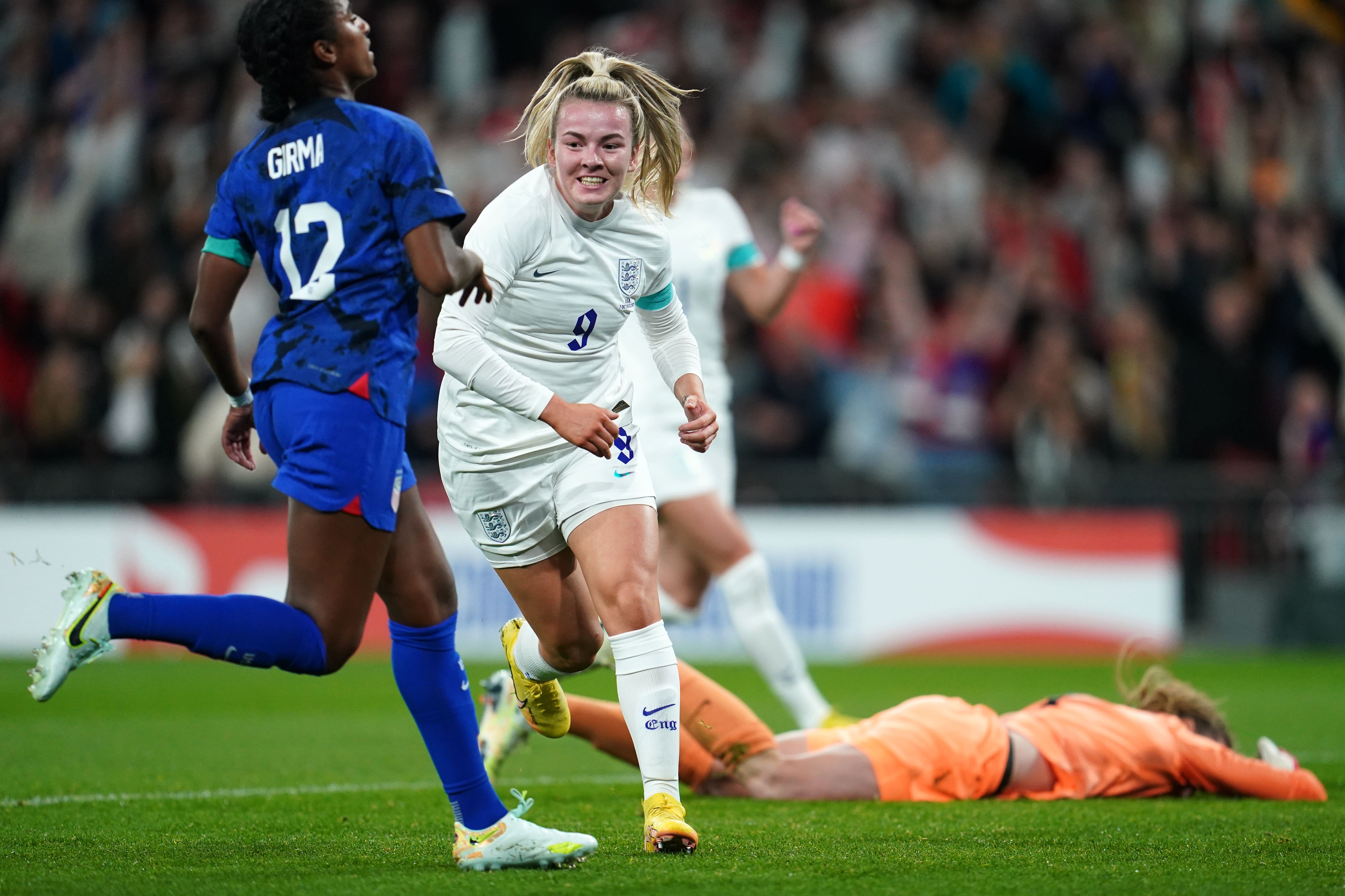 Lauren Hemp scored the opener for England as they beat the United States 2-1 at Wembley (Nick Potts/PA).