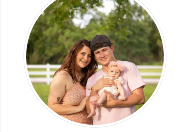 <p>Kamri McLendon and partner Tristan Mcphail with their baby girl Presleigh</p>