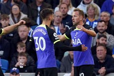 Harry Kane nets first-half header as Tottenham end tough week with Brighton win