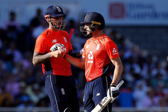 Jos Buttler, right, and Alex Hales starred in Perth (Martin Rickett/PA)