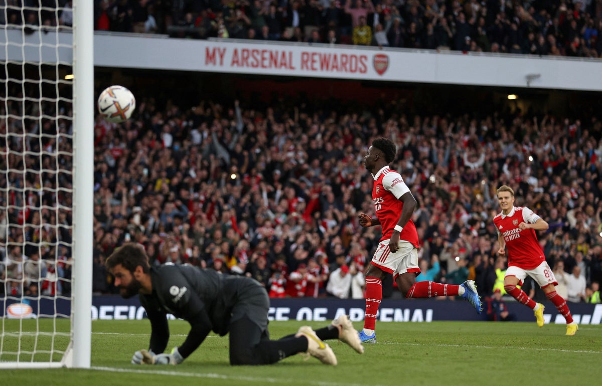 Bukayo Saka and Gabriel Martinelli earn frenetic Arsenal win over Liverpool