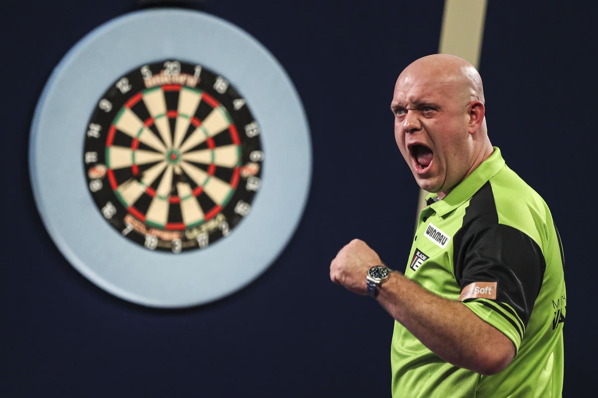 Michael van Gerwen holds off Nathan Aspinall comeback to win World Grand Prix