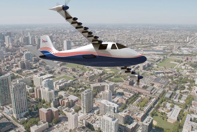 <p>Nasa’s X-57 ‘Maxwell’ is the US space agency’s first all-electric aircraft</p>
