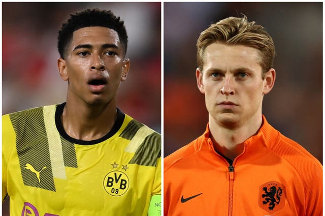<p>Manchester United are interested in both Borussia Dortmund’s Bellingham and Barcelona’s De Jong but cannot target both </p>