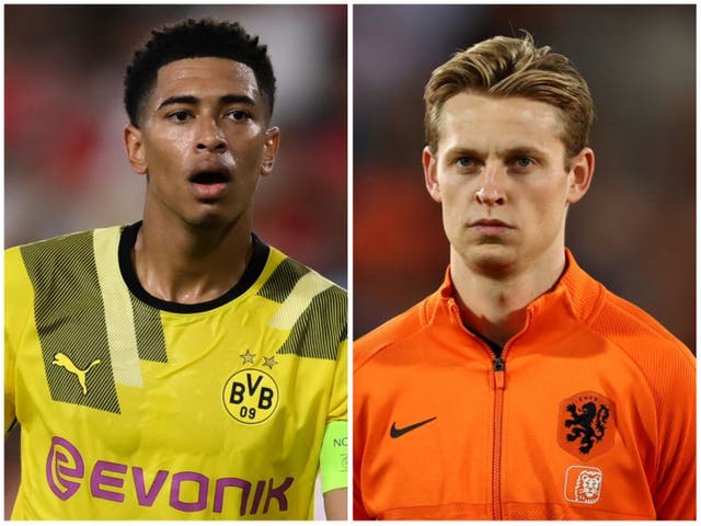 <p>Manchester United are interested in both Borussia Dortmund’s Bellingham and Barcelona’s De Jong but cannot target both </p>