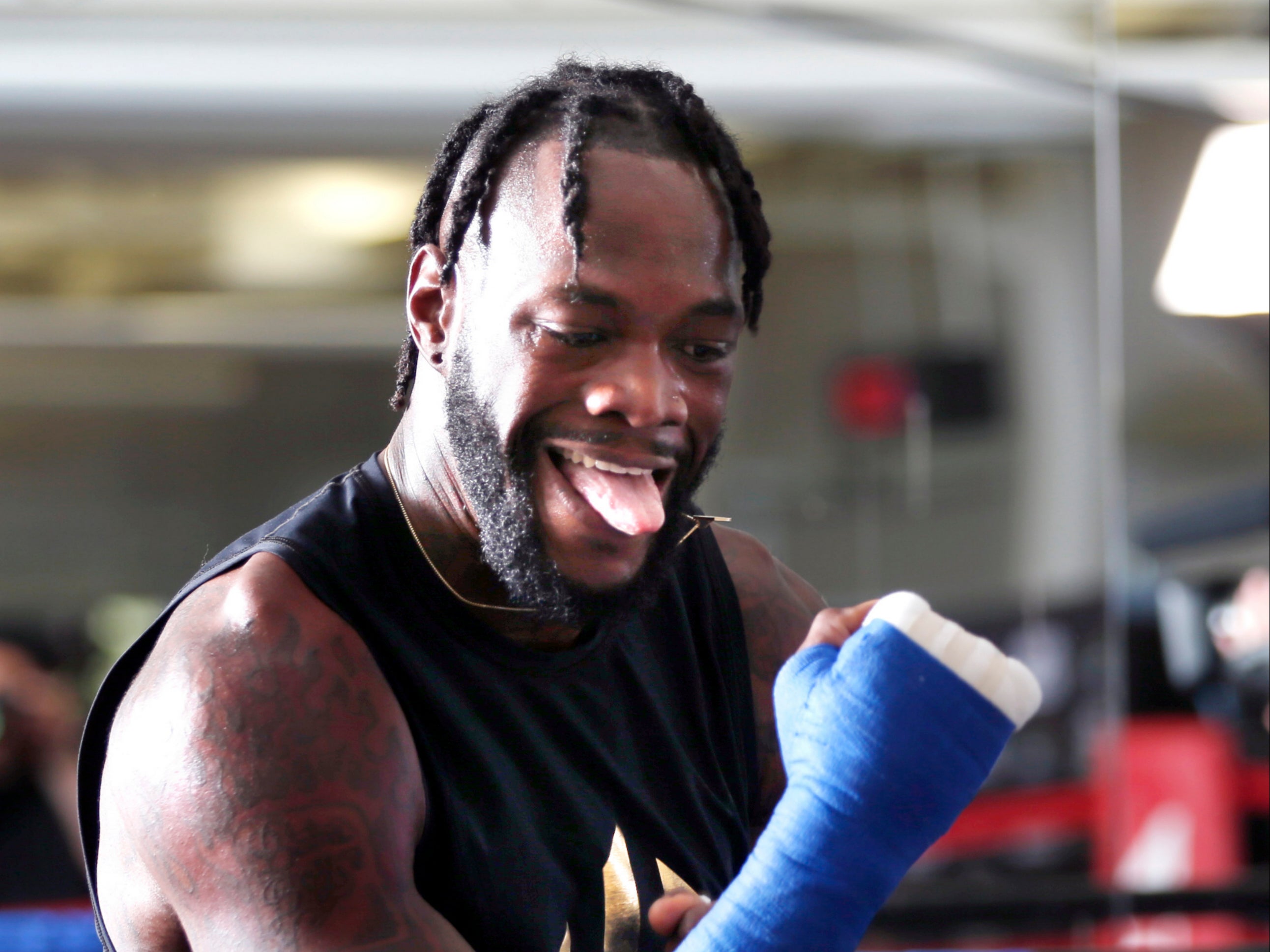 Deontay Wilder in training last September