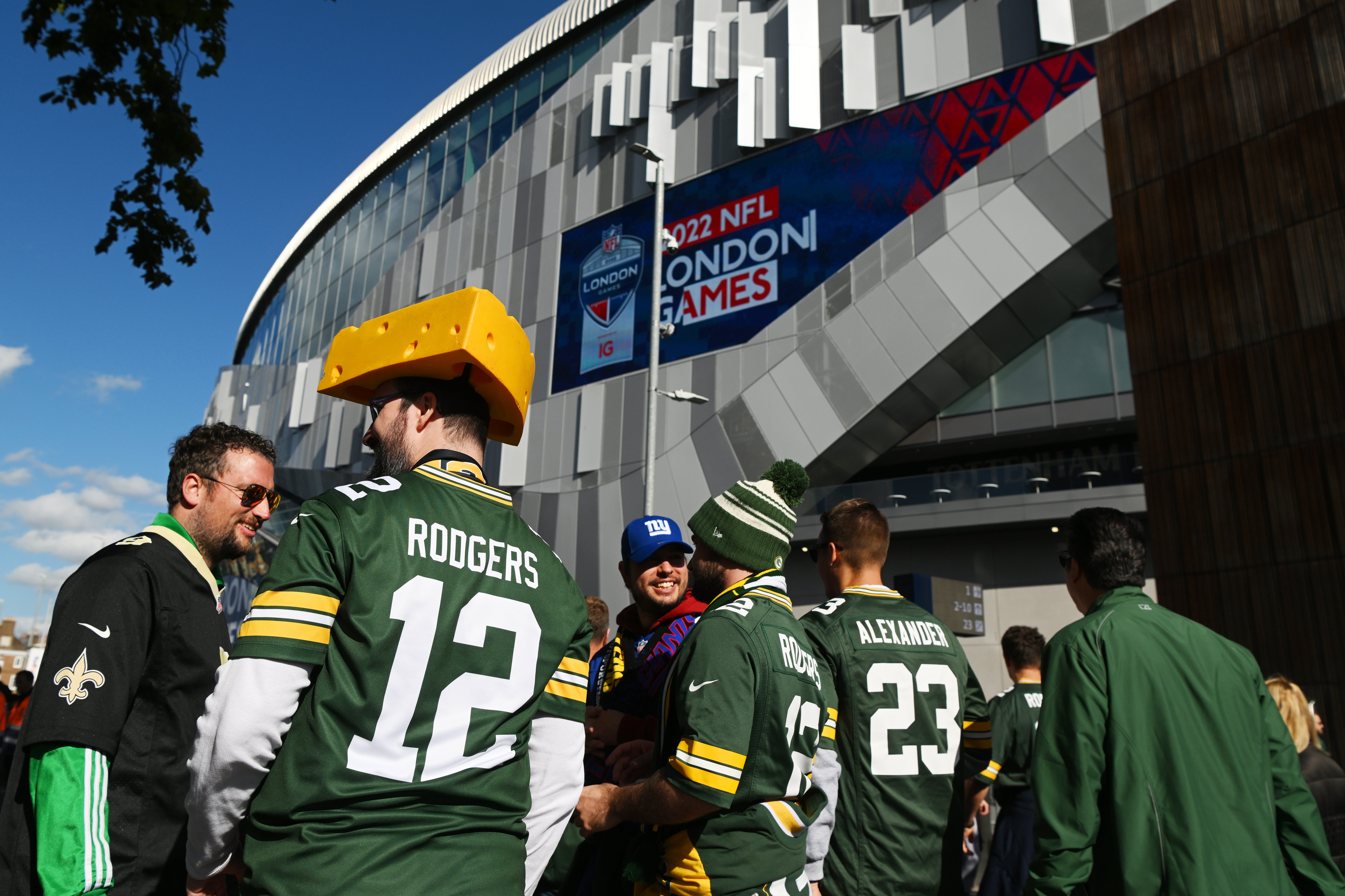 Packers fans proudly displayed their signature ‘cheesehead’ hats