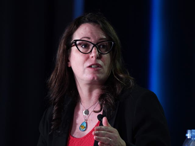 <p>Maggie Haberman speaks onstage at The New York Times DealBook DC policy forum on June 9, 2022 in Washington, DC</p>
