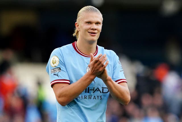Erling Haaland is dominating the Premier League scoring charts (Martin Rickett/PA)