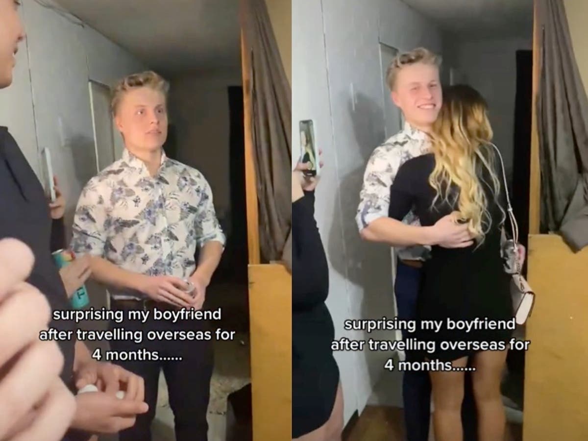 Boyfriend&rsquo;s &lsquo;suspicious&rsquo; reaction to surprise visit from girlfriend prompts cheating allegations