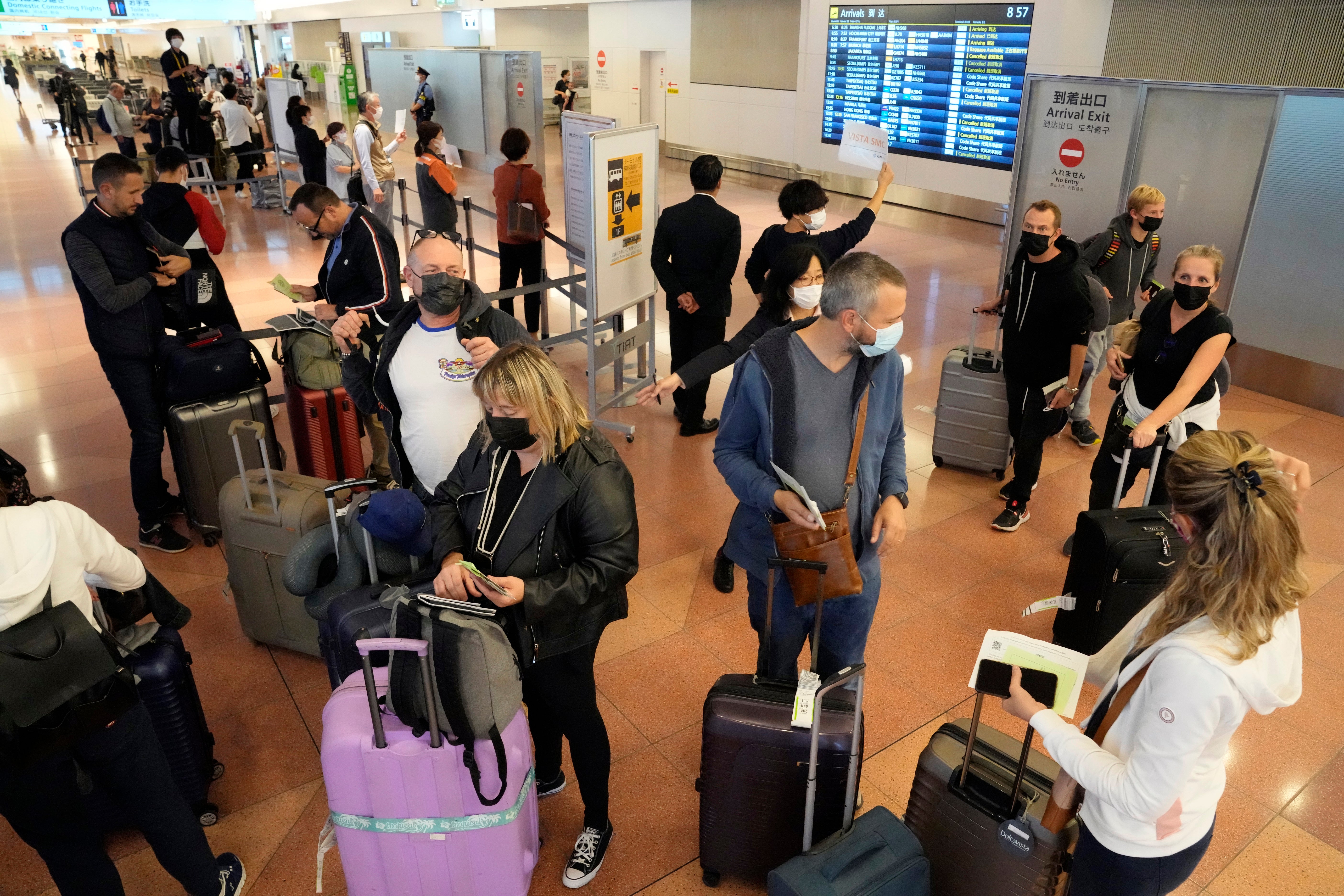 Tourists at Tokyo Haneda airport