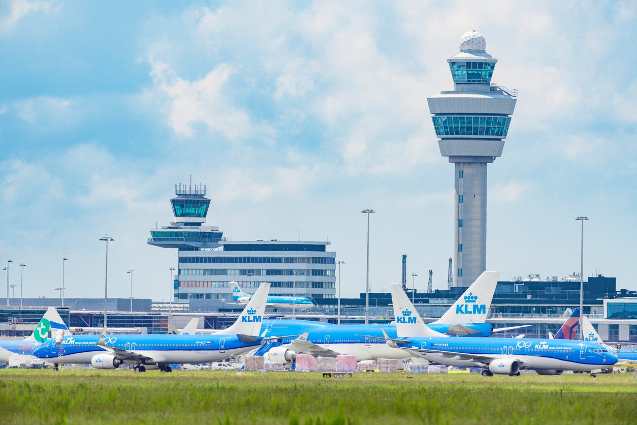 Off limits: KLM aircraft at Amsterdam airport