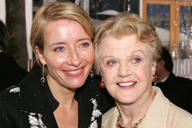 <p> Actors Emma Thompson (L) and Angela Lansbury arrive at the premiere of Universal Pictures' "Nanny McPhee" at CityWalk on January 14, 2006 in Los Angeles, California. (Photo by Kevin Winter/Getty Images)</p>