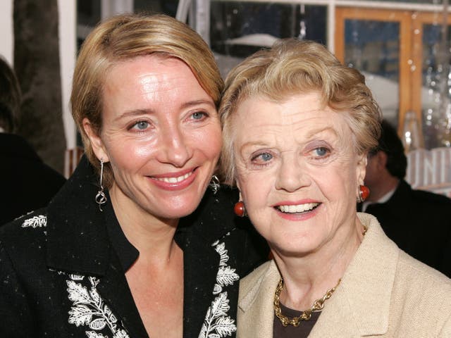 <p> Actors Emma Thompson (L) and Angela Lansbury arrive at the premiere of Universal Pictures' "Nanny McPhee" at CityWalk on January 14, 2006 in Los Angeles, California. (Photo by Kevin Winter/Getty Images)</p>