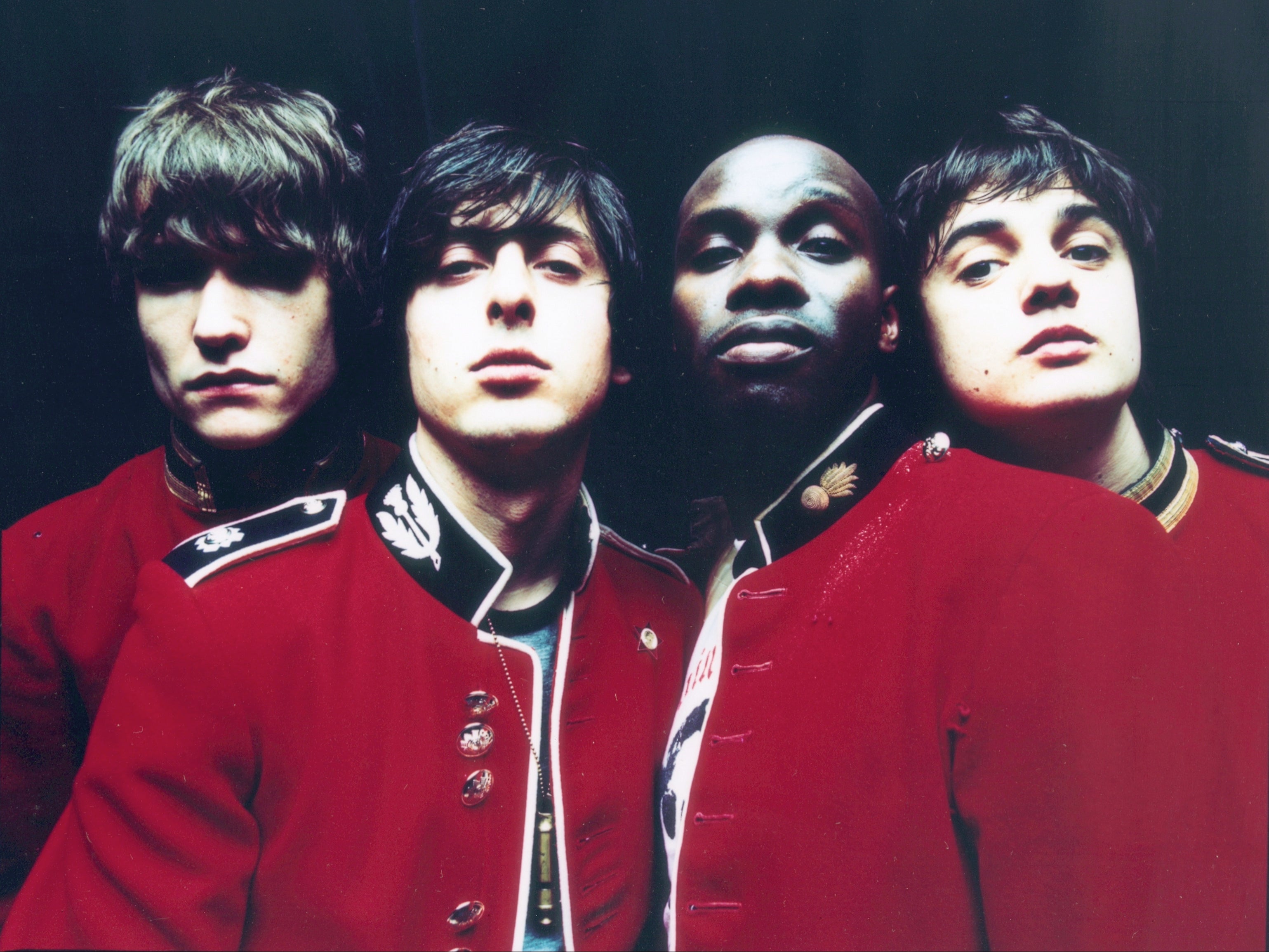 The Libertines in 2002: (l-r) John Hassall, Carl Barât, Gary Powell and Pete Doherty